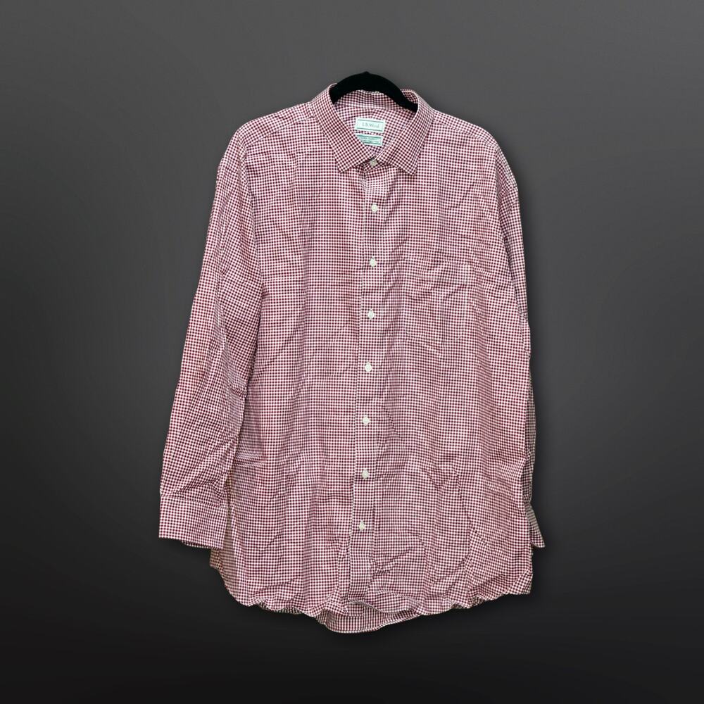 E.B. Wood Men's XXL Red and White Button Down Shirt
